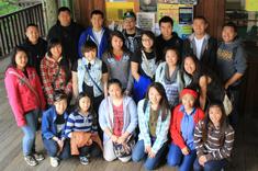 group of students posing outside